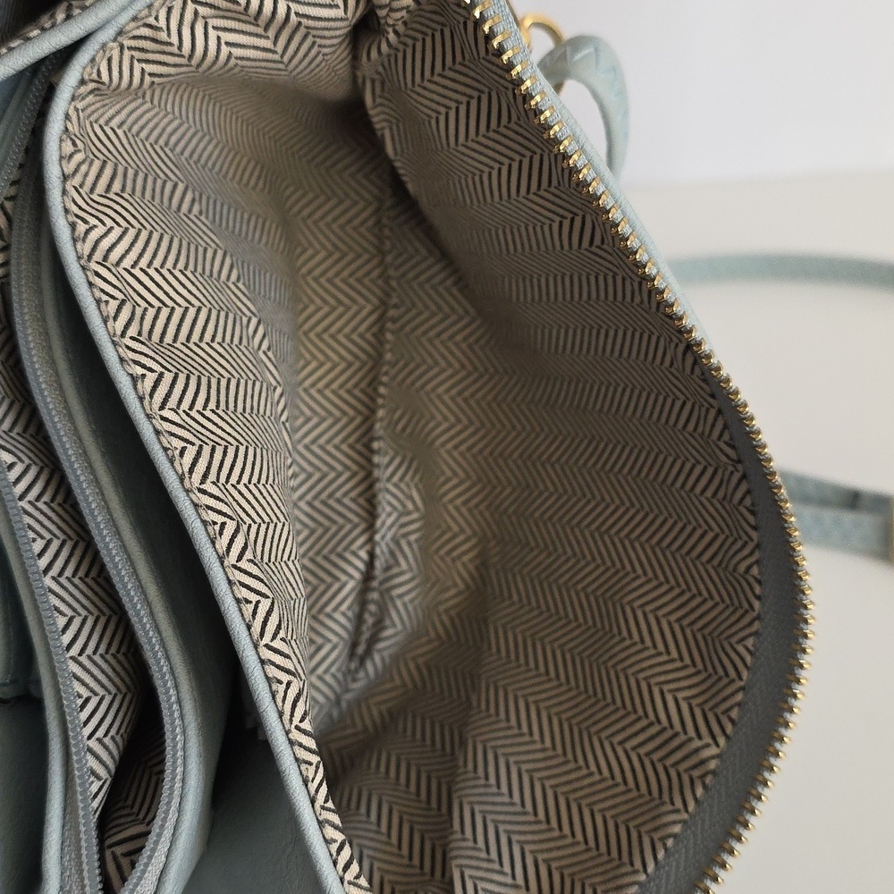 Jen & Co Blue With Gold Hardware Crossbody Bag.  Adjustable Strap - Picture 10 of 16